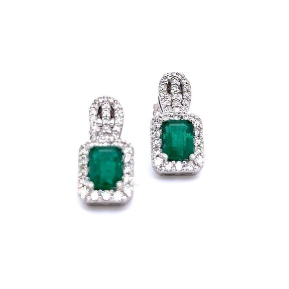 Natural Emerald Diamond Stud Earrings 14k Gold 2.74 TCW Certified $6,950 215406 - Picture 1 of 13